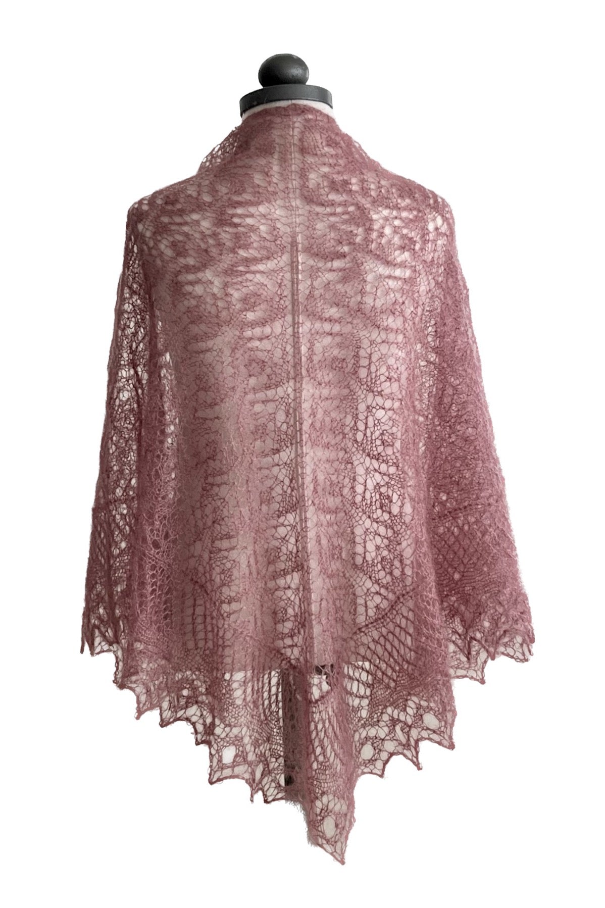 Old Pink lace shawl