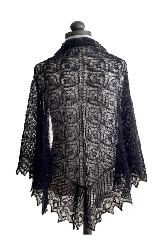 Black light lace shawl