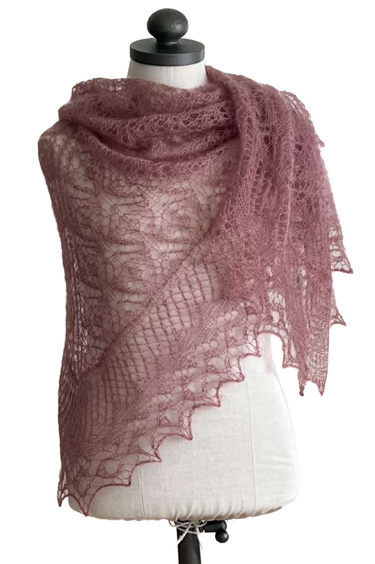 Old Pink lace shawl