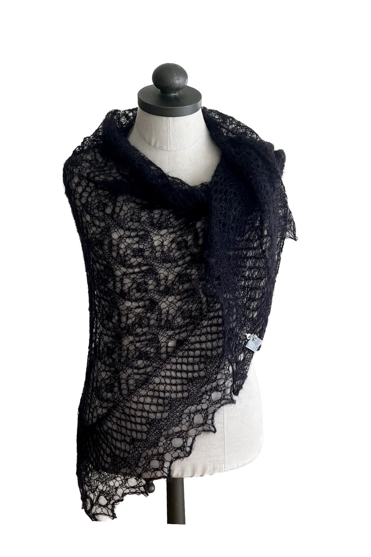 Black light lace shawl