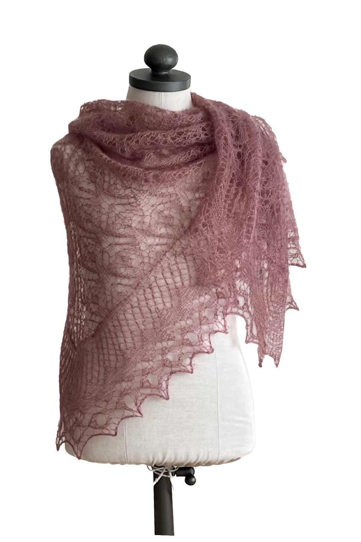 Old Pink lace shawl