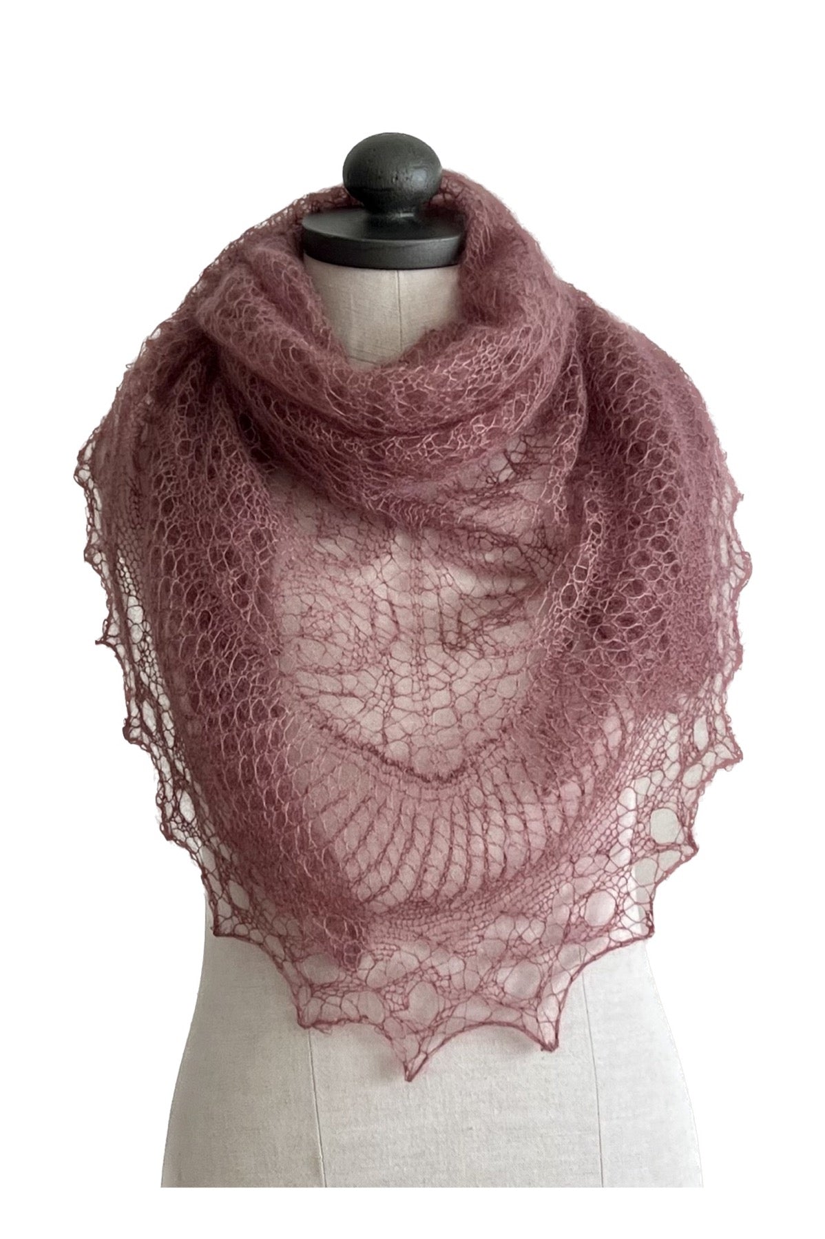 Old Pink lace shawl