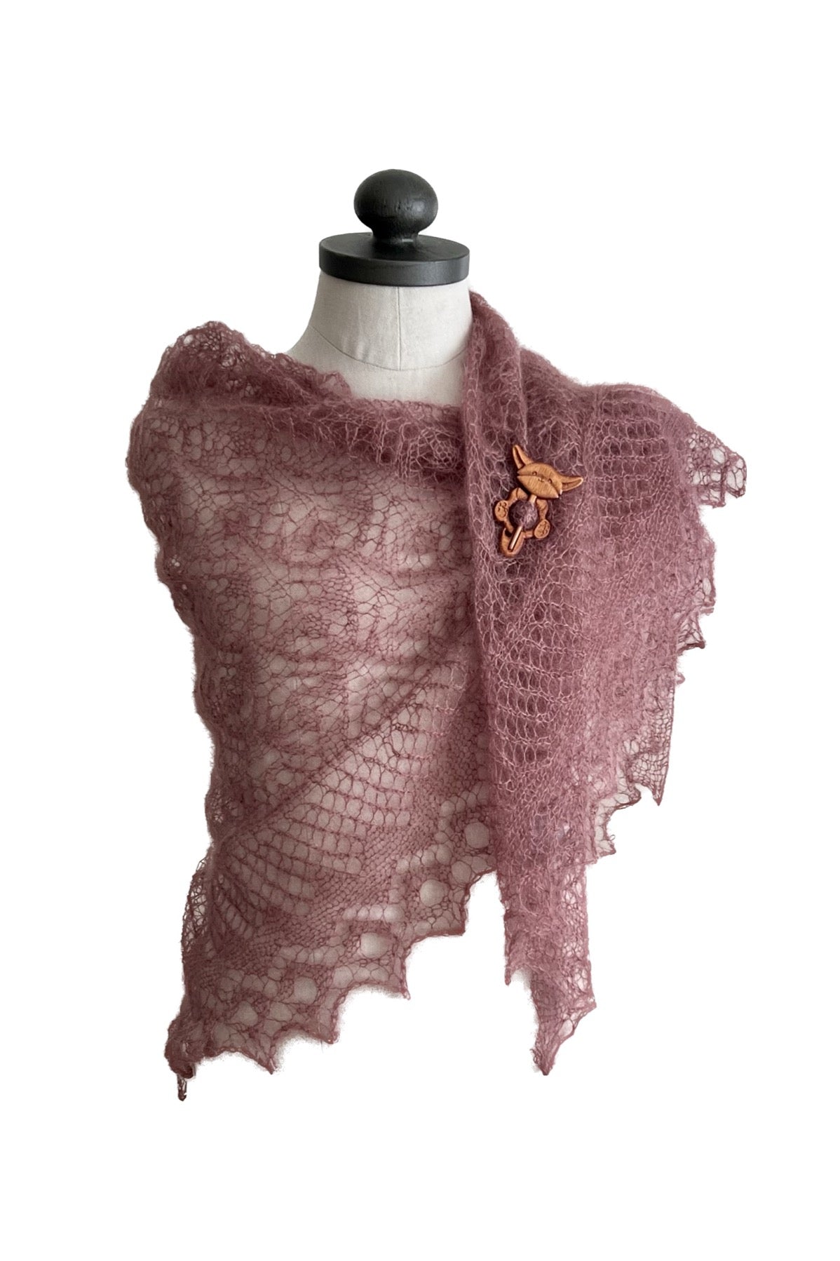 Old Pink lace shawl