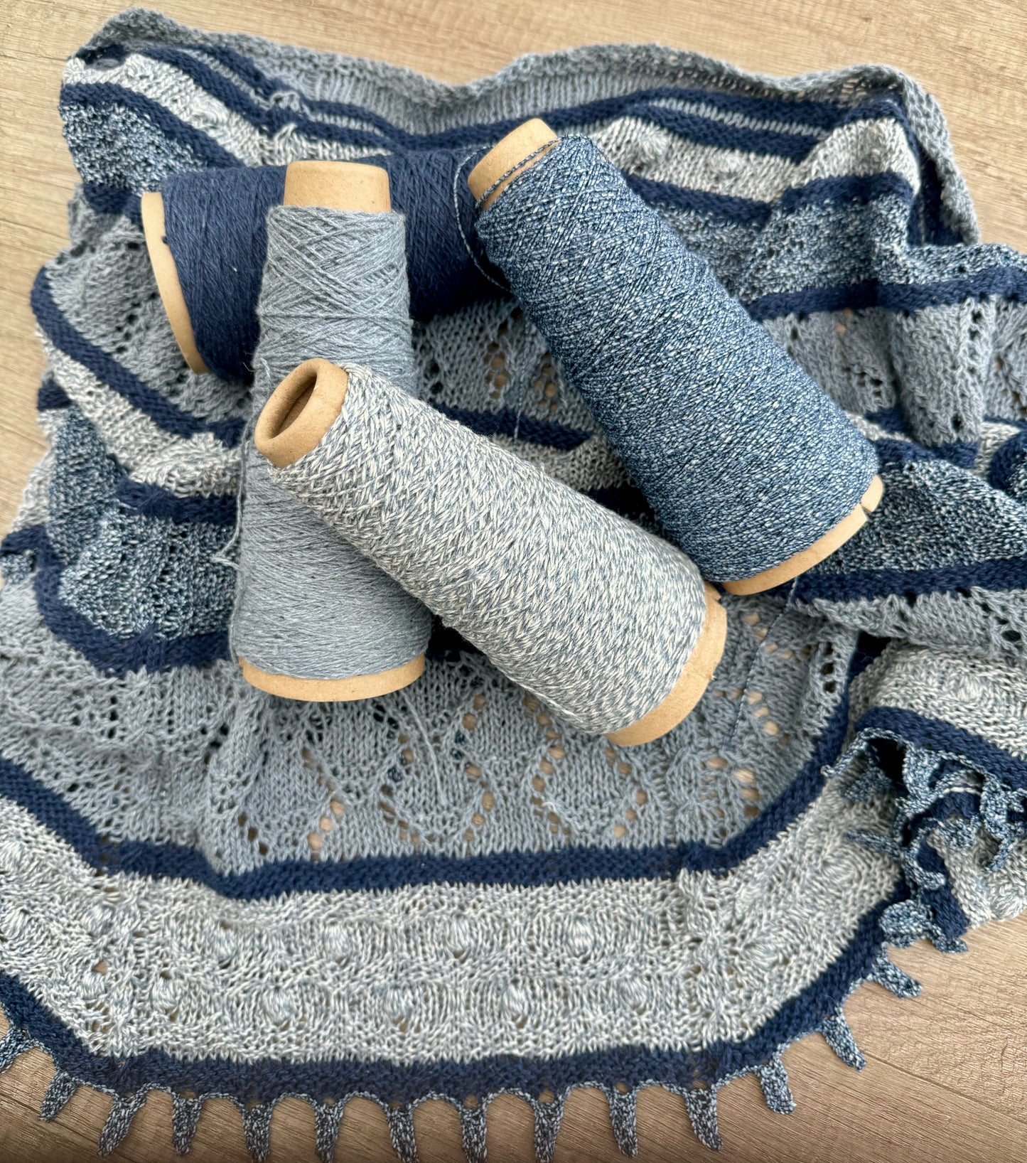 Blue jeans cotton shawl