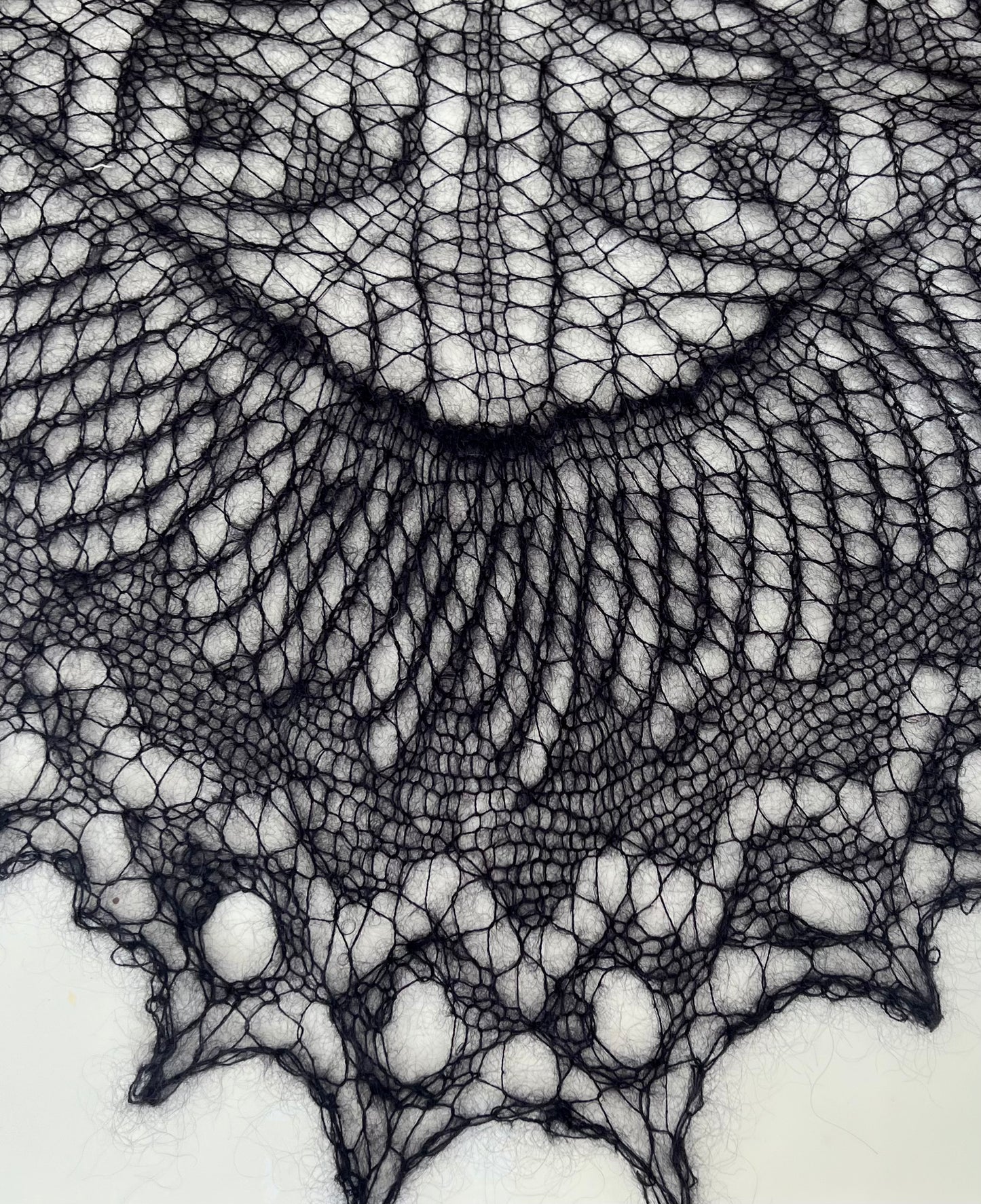 Black light lace shawl