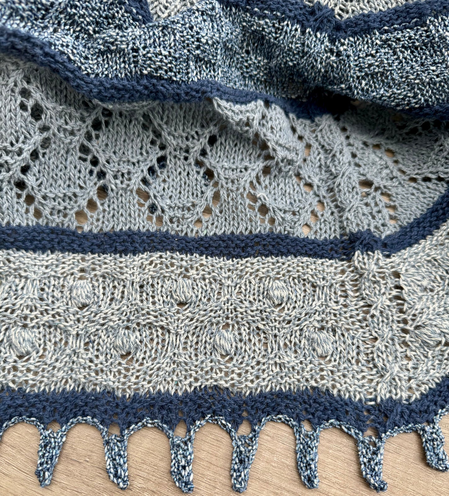 Blue jeans cotton shawl