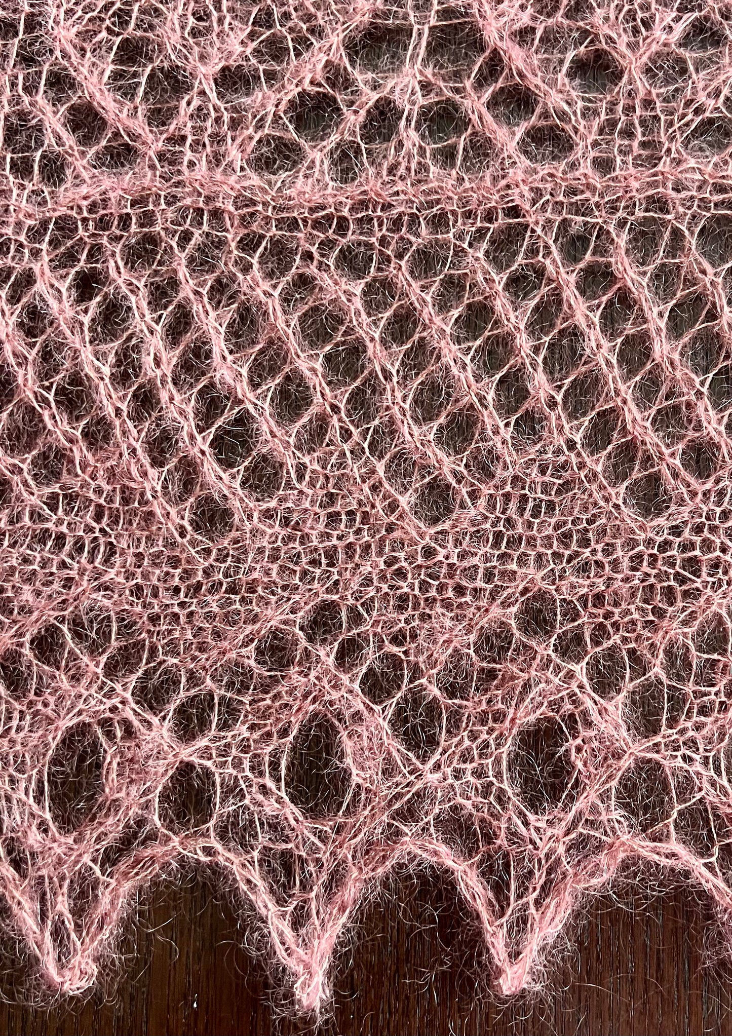 Old Pink lace shawl
