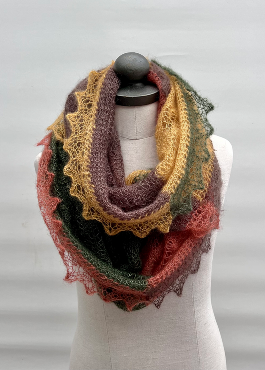 Four colors lace loopscarf