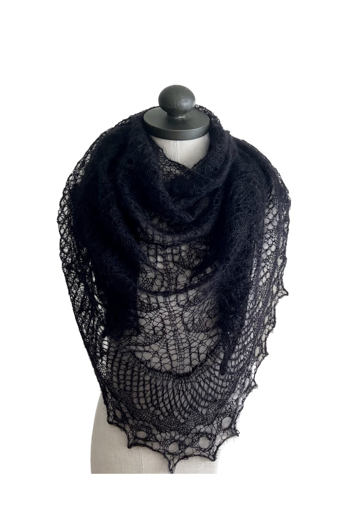 Black light lace shawl